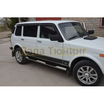 Пороги труба с проступью d76 для Niva 2131 1993-