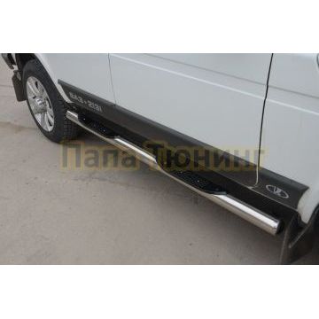 Пороги труба с проступью d76 для Niva 2131 1993-