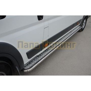 Пороги с накладным листом d53 для Peugeot Boxer 2014-