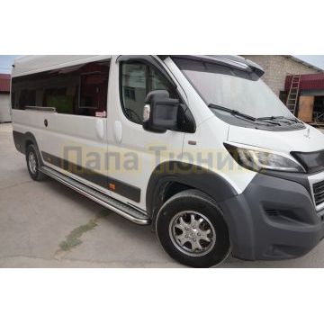 Пороги с накладным листом d53 для Peugeot Boxer 2014-