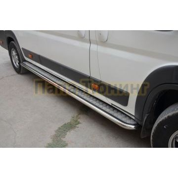 Пороги с накладным листом d53 для Peugeot Boxer 2014-