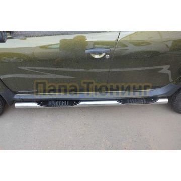 Пороги труба с проступью d76 для Renault Duster 2015-2021