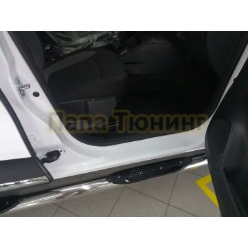 Порог труба с проступью d76 для Renault Kaptur 2016-2020