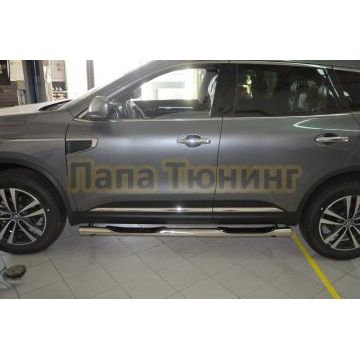 Порог труба с проступью d76 для Renault Koleos 2017- Порог труба с проступью d76 для Renault Koleos 2017-