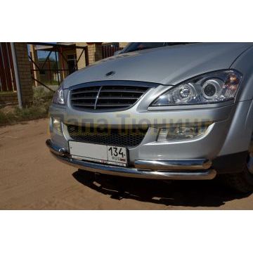 Защита переднего бампера d76/60 для Ssang yong Kyron 2007-2015