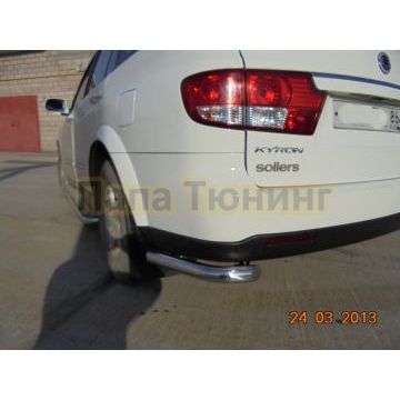 Защита заднего бампера угловая d60 для Ssang yong Kyron 2007-2013