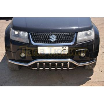 Защита переднего бампера волна+акула d53/42 для Suzuki Grand Vitara 2005-2012