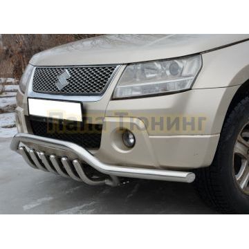 Защита переднего бампера волна+акула d53/42 для Suzuki Grand Vitara 3D 2005-2012