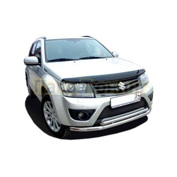 Защита переднего бампера (радиус) двойная d60/42 для Suzuki Grand Vitara 2013-2015