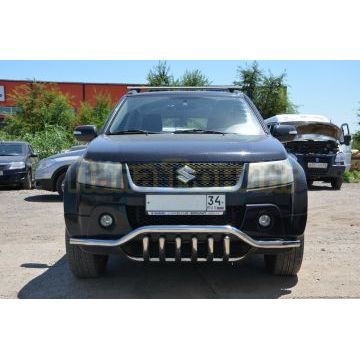 Защита переднего бампера волна+акула d53/42 для Suzuki Grand Vitara 2013-2015