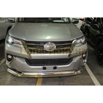 Защита переднего бампера двойная d76/60 для Toyota Fortuner 2017-