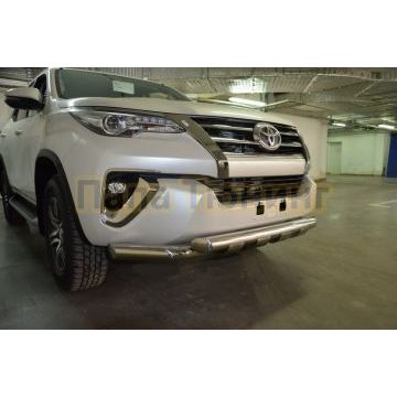 Защита переднего бампера (G) d76 для Toyota Fortuner 2017-