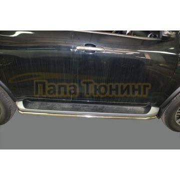 Защита штатного порога d42 для Toyota Fortuner 2017-