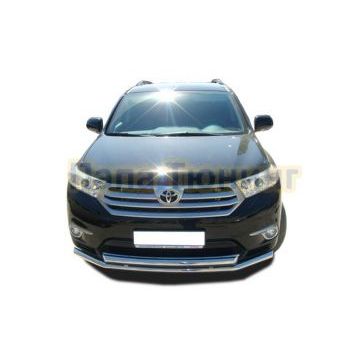 Защита переднего бампера двойная d60/53 для Toyota Highlander 2010-2014