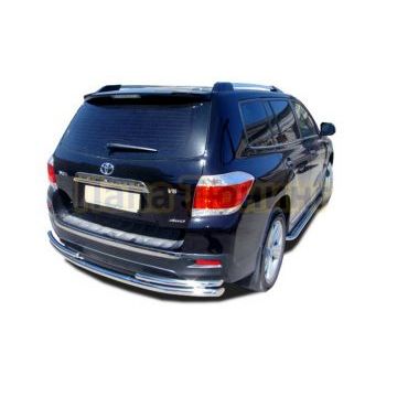 Защита заднего бампера двойная+ короткая d60/42 для Toyota Highlander 2010-2014