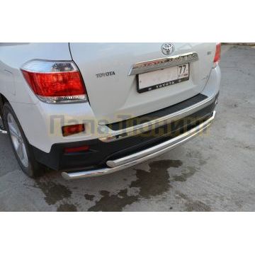 Защита заднего бампера двойная d60/53 для Toyota Highlander 2010-2014