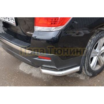 Защита заднего бампера угловая d60 для Toyota Highlander 2010-2014