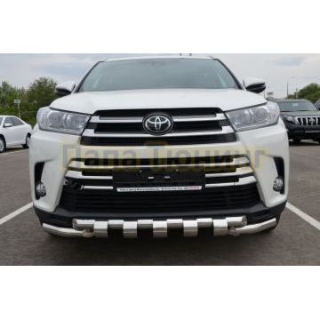Защита переднего бампера G d60/60 для Toyota Highlander 2017-2020