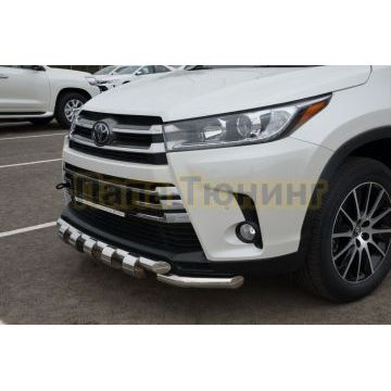 Защита переднего бампера G d60/60 для Toyota Highlander 2017-2020