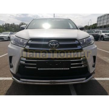 Защита переднего бампера двойная d60/42 для Toyota Highlander 2017-2020
