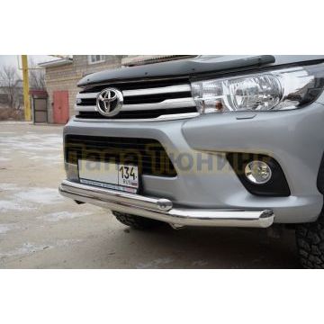 Защита переднего бампера двойная d76/60 для Toyota Hilux 2015-2018