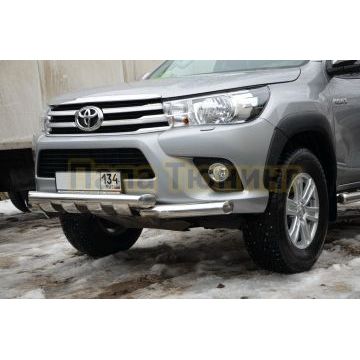 Защита переднего бампера (G) d76 для Toyota Hilux 2015-2018