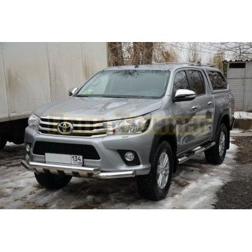 Защита переднего бампера (G) d76 для Toyota Hilux 2015-2018