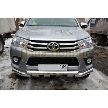 Защита переднего бампера (G) d76 для Toyota Hilux 2015-2018
