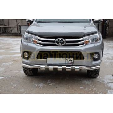 Защита переднего бампера волна (G) d60 для Toyota Hilux 2015-2018