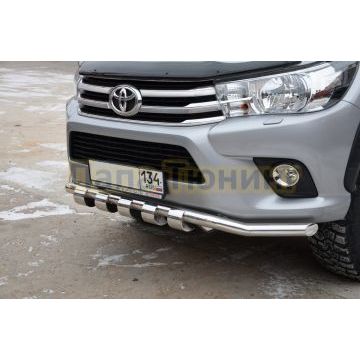 Защита переднего бампера волна (G) d60 для Toyota Hilux 2015-2018