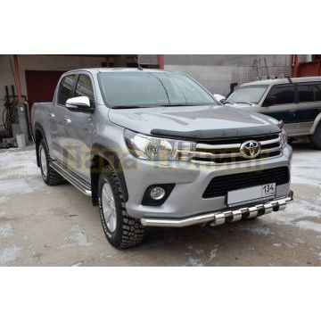 Защита переднего бампера волна (G) d60 для Toyota Hilux 2015-2018