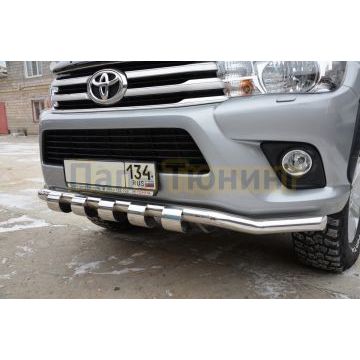 Защита переднего бампера волна (G) d60 для Toyota Hilux 2015-2018