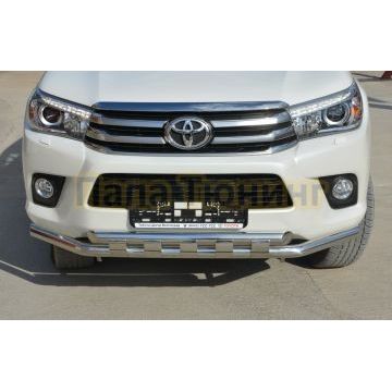 Защита переднего бампера с перемычками d60/60 для Toyota Hilux 2015-2018