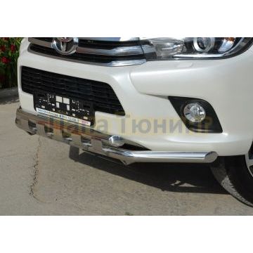 Защита переднего бампера с перемычками d60/60 для Toyota Hilux 2015-2018