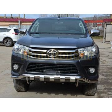 Защита переднего бампера волна (G) d60 для Toyota Hilux 2015-2018