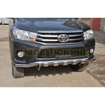 Защита переднего бампера волна (G) d60 для Toyota Hilux 2015-2018