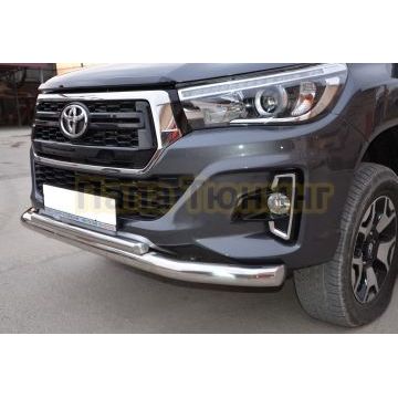 Защита переднего бампера двойная d76/42 для Toyota Hilux 2018-