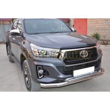 Защита переднего бампера двойная d76/42 для Toyota Hilux 2018-