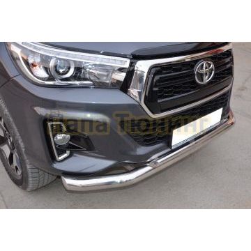 Защита переднего бампера двойная d76/42 для Toyota Hilux 2018-