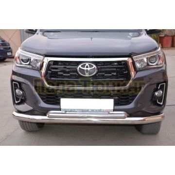Защита переднего бампера двойная d76/42 для Toyota Hilux 2018-