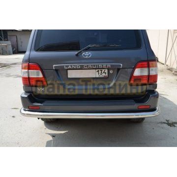 Защита заднего бампера угловая d76 для Toyota Land Cruiser 100 1998-2007