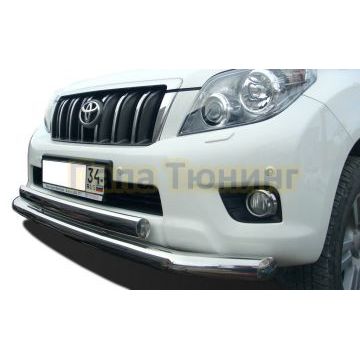 Защита переднего бампера двойная d76/75х42 овал для Toyota Land Cruiser Prado 150 2009-2013