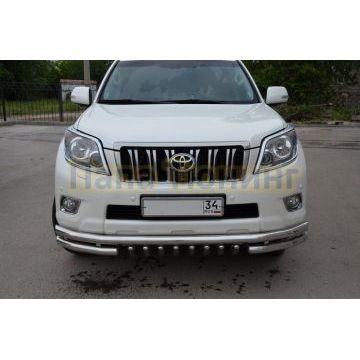 Защита переднего бампера тройная с защитой акула d60/53/42 для Toyota Land Cruiser Prado 150 2009-2013