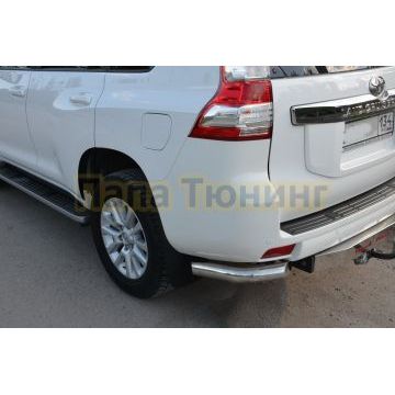 Защита заднего бампера угловая малая d76 для Toyota Land Cruiser Prado 150 2009-2013