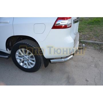 Защита заднего бампера угловая малая d76 для Toyota Land Cruiser Prado 150 2009-2013