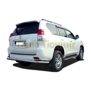 Защита заднего бампера угловая большая d76/42 для Toyota Land Cruiser Prado 150 2009-2013