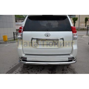 Защита заднего бампера угловая большая d76/42 для Toyota Land Cruiser Prado 150 2009-2013