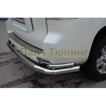 Защита заднего бампера угловая большая d76/42 для Toyota Land Cruiser Prado 150 2009-2013