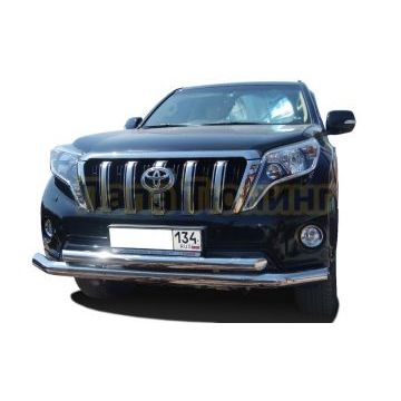 Защита переднего бампера двойная d76/60 для Toyota Land Cruiser Prado 150 2013-2017