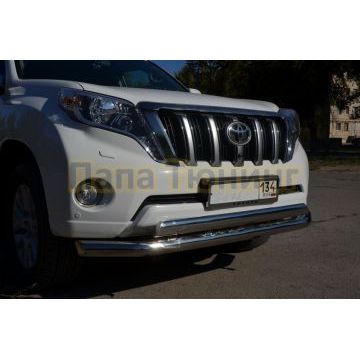 Защита переднего бампера двойная d76/75х42 для Toyota Land Cruiser Prado 150 2013-2017
